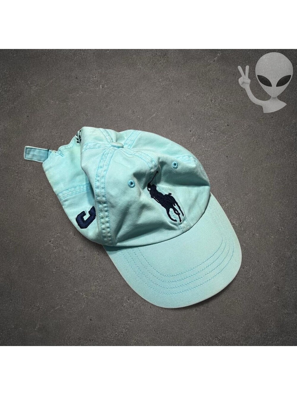 Polo Ralph Lauren Big Pony Chino Baseball Cap Sky Blue Adjustable One Size